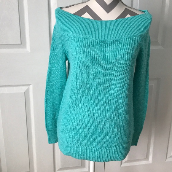 GAP Sweaters - Gap Teal Off Shoulder Knit Sweater